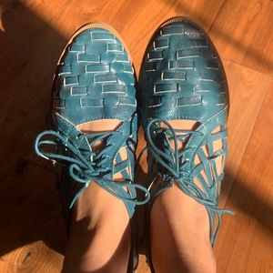 Leather Vintage blue shoes